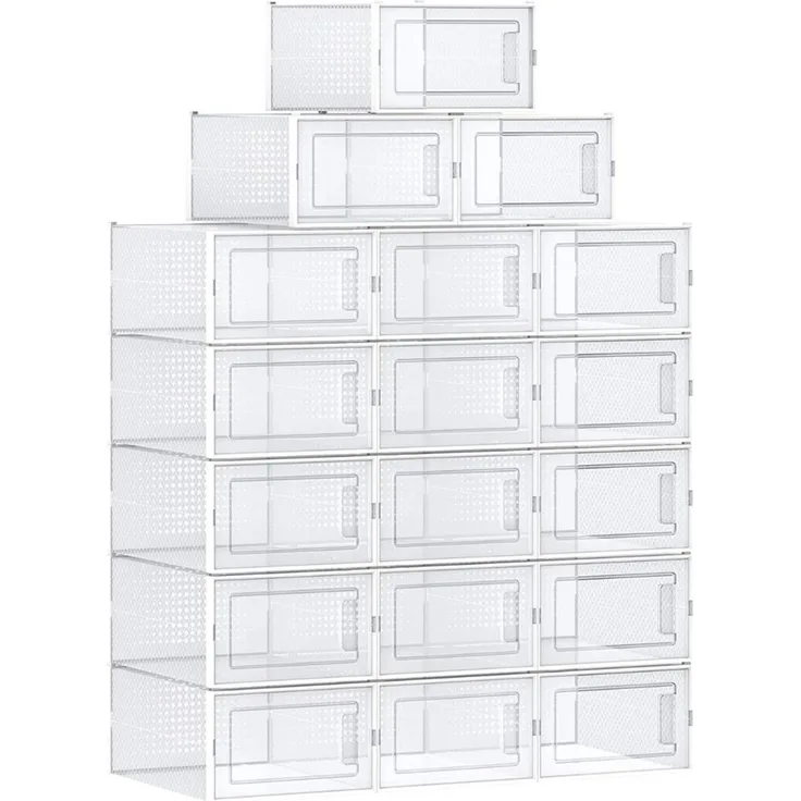 Songmics Schuhbox Aufbewahrungsboxen, 8er Pack faltbar Schuhkartons