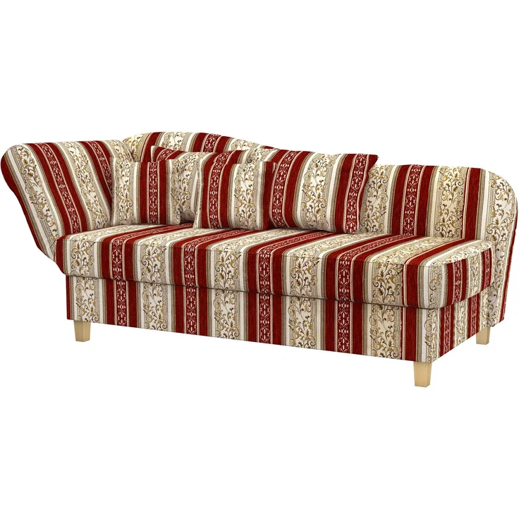 Max Winzer Recamiere mit Armteil links klappbar 'Selma', Chenille rot, 82 cm x 88 cm x 190 cm – Bild 1