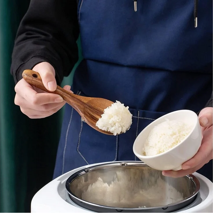Besteckset aus Teakholz: 7 - teilig – Bild 3