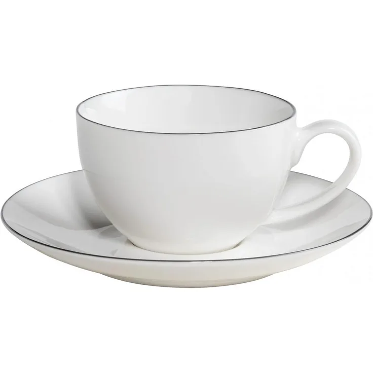 Maxwell & Williams Edge Espressotasse mit Untertasse, Premium-Keramik, FX0029