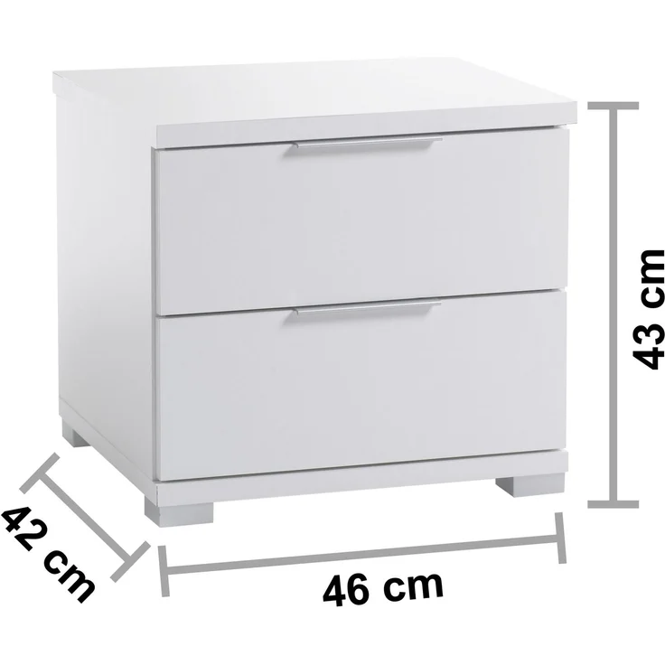 Nachtkommode >Smilla< in Weiß, Melamin - 46x43x42cm (BxHxT) – Bild 6