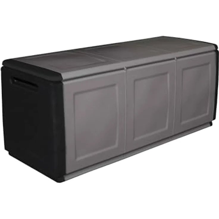 Dmora - Zele-Koffer, Mehrzwecktruhe, Aufbewahrungskoffer, Aufbewahrungsbox, 100 % Made in Italy, 138 x 53 x 57 cm, Hellgrau und Schwarz – Bild 2