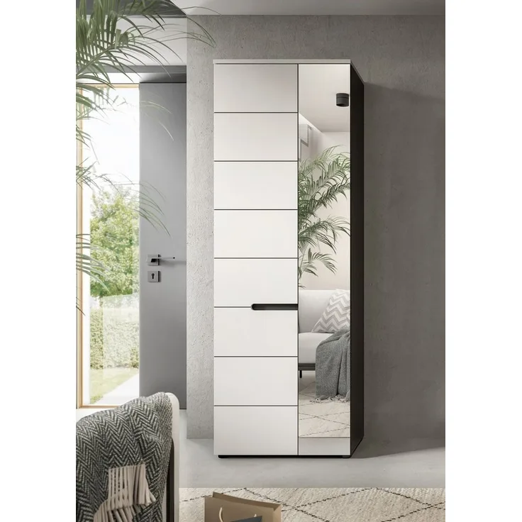 Home affaire Garderobenschrank REHAT, TOPSELLER!, Höhe 190cm, 2 Türen, 6 Fächer, 1 Kleiderstange (1-St, in verschiedenen Farben erhältlich) Garderobe, Flurschrank, Dielenschrank, Kleiderschrank, Garderobenmöbel