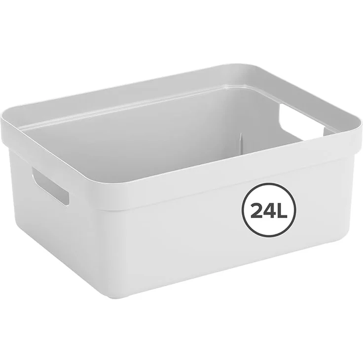 Sunware Sigma Home Aufbewahrungsbox 24L Weiß – 44,5 x 34,5 x 18,3 cm – Kunststoff Aufbewahrungsbox Ohne Deckel – körbe & behälter – ordnungsbox