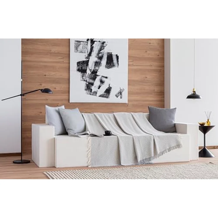 Mehrzweck-Tagesdecke für Sofa, Überwurf für Bett, Sofaüberwurf, Jarapas, Fischgrätenmuster – Bild 4