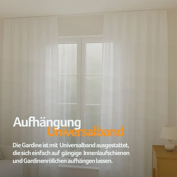 Bestlivings Gardine "Ellen" mit Universalband (2 St), Kräuselband, blickdicht, in moderner Satin-Optik, einfarbig, modern, waschbar bei 30°C – Bild 3