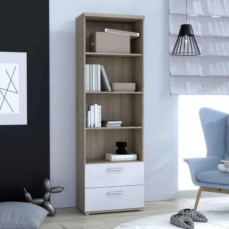 Regal WINNIE 4 Fächer Sonoma Eiche weiß