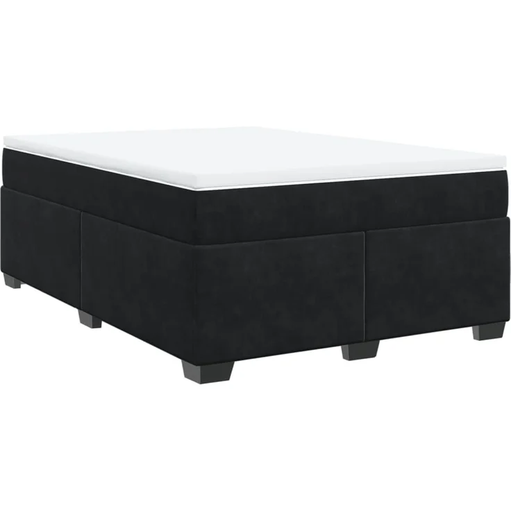 vidaXL Boxspringbett mit Matratze Schwarz 140x190 cm Samt 3285283 – Bild 9