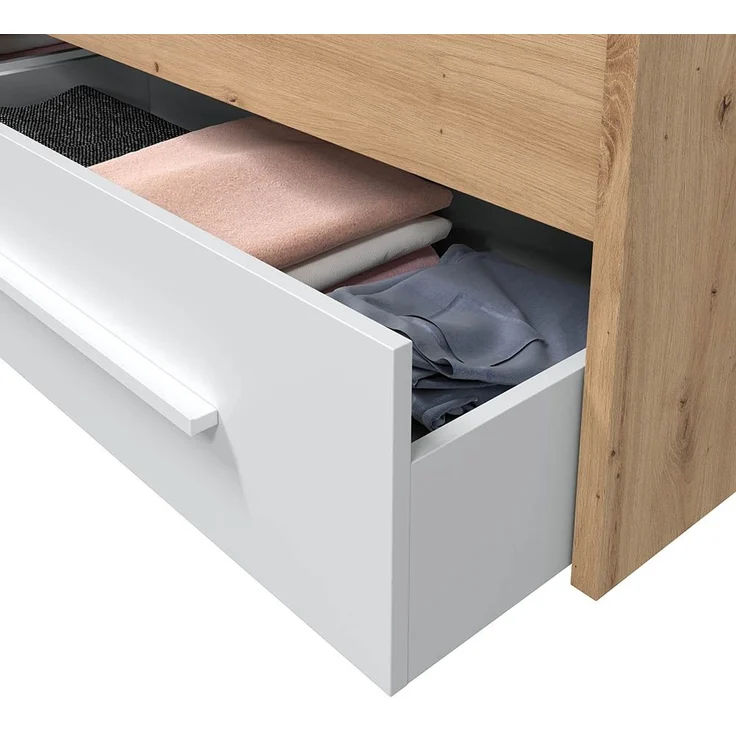 Jugendzimmer-Set >NOA< in Nodi-Eiche/Artik-Weiß - 196x77x92 (BxHxT) – Bild 6