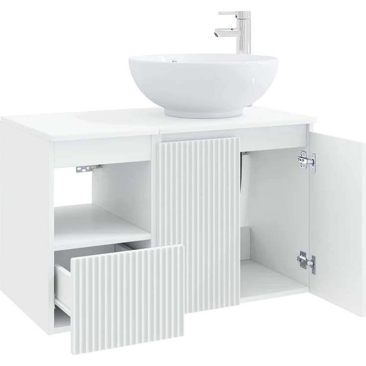 vidaXL Badezimmerschrank-Set 2 stk. Weiß 79,5 x 44,5 x 80 cm 3404084 – Bild 4
