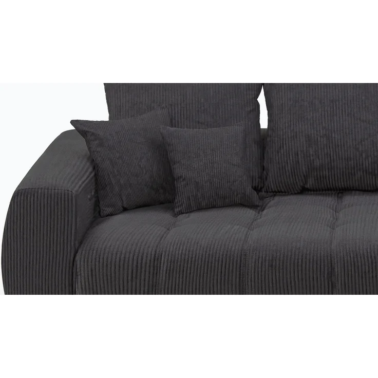 Massivart® Ecksofa ARTEMIS Cord grau / 300 cm / Cordsofa, Nosagunterfederung / 4 Rückenkissen / 5 Zierkissen – Bild 2
