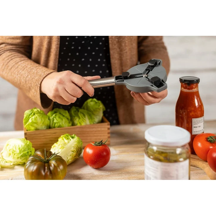 KUHN RIKON Deluxe Gripper Deckelöffner, Grau, öffnet Deckel mühelos, Öffner für glatte und geriefelte Verschlüsse – Bild 7