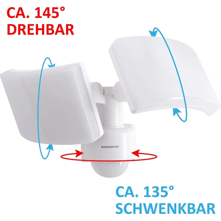 Maxkomfort LED Flutlichtstrahler SUN3200, LED fest integriert, 4000K, Neutralweiß, Außenstrahler – Bild 9