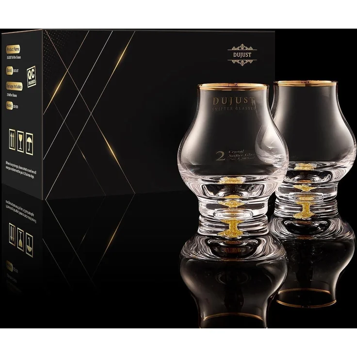 Whiskygläser 2er 205ml 24K Geschwungenes Schnapsglas 2 Pcs – Bild 7