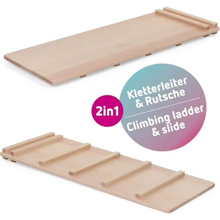 babybay Kletterleiter und Rutsche Littlefoot 2-in-1 für Lernturm und Kletterdreieck, natur lackiert – Bild 3
