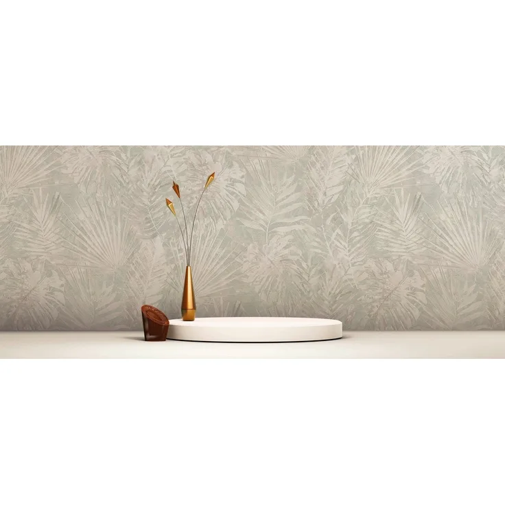 A.S. Création Vliestapete Natural Living Dschungelblätter, leicht strukturiert, gemustert, matt, neutral, (1 St), Dschungel Tapete Vlies Vlies Wand Tapeten Wohnzimmer Schlafzimmer Flur