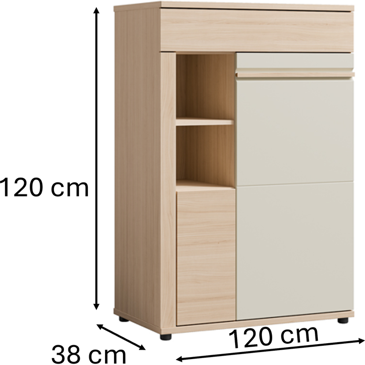 OSLO Wohnwand Set A 4-teilig, Cashmere/Riva, Breite 316 cm – Bild 10