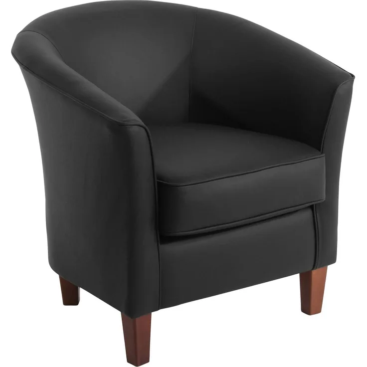 Sessel Karine Bezug pigmentiertes Nappaleder Buche nussbaum dunkel / schwarz 21994