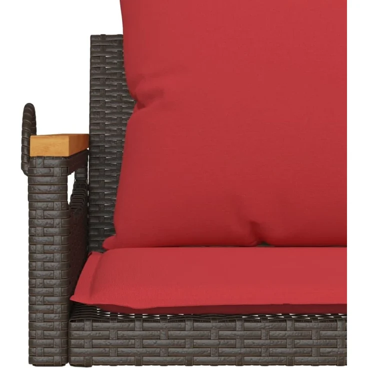 vidaXL Hängesessel mit Kissen Braun 63x62x40 cm Poly Rattan 368167 – Bild 8