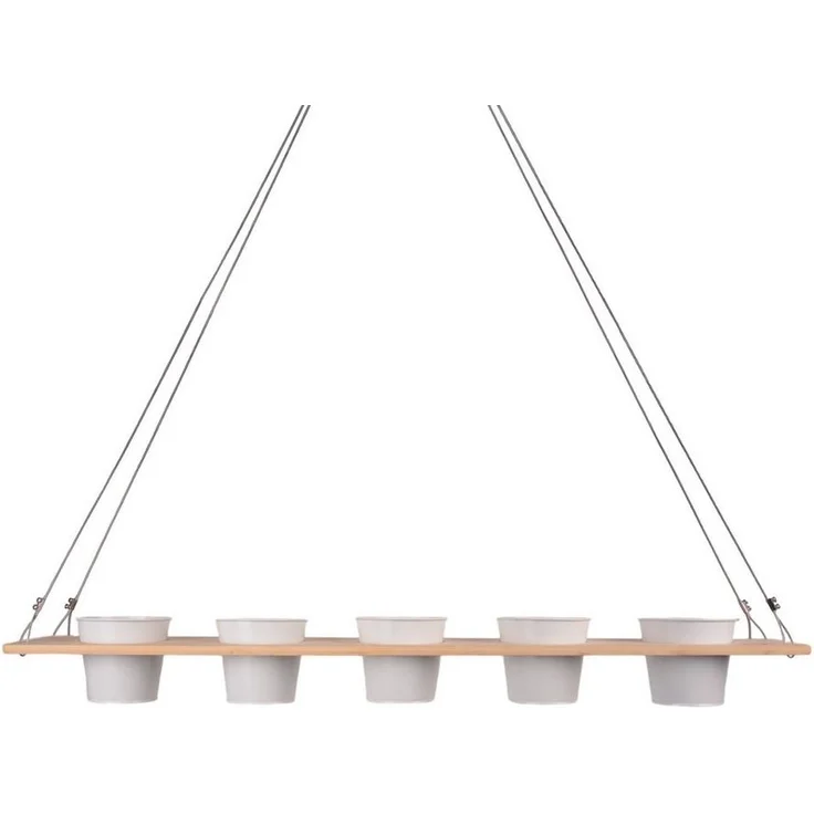 UNUS HOME Blumenkasten Kräuterbar, Pflanzenbar (natur), Nachhaltig, stabile Drahtseilaufhängung, vielseitig einsetzbar – Bild 1