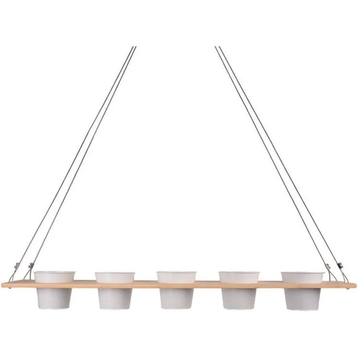 UNUS HOME Blumenkasten Kräuterbar, Pflanzenbar (natur), Nachhaltig, stabile Drahtseilaufhängung, vielseitig einsetzbar