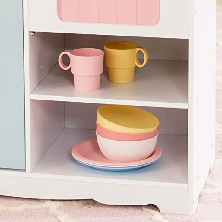KidKraft 63027 27-teiliges Küchen-Spielset Spielzeug-Geschirrset, Pastellfarben – Bild 6