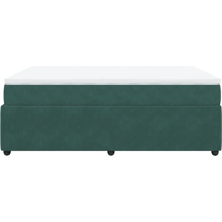 vidaXL Boxspringbett mit Matratze Dunkelgrün 160x200 cm Samt 3285653 – Bild 8