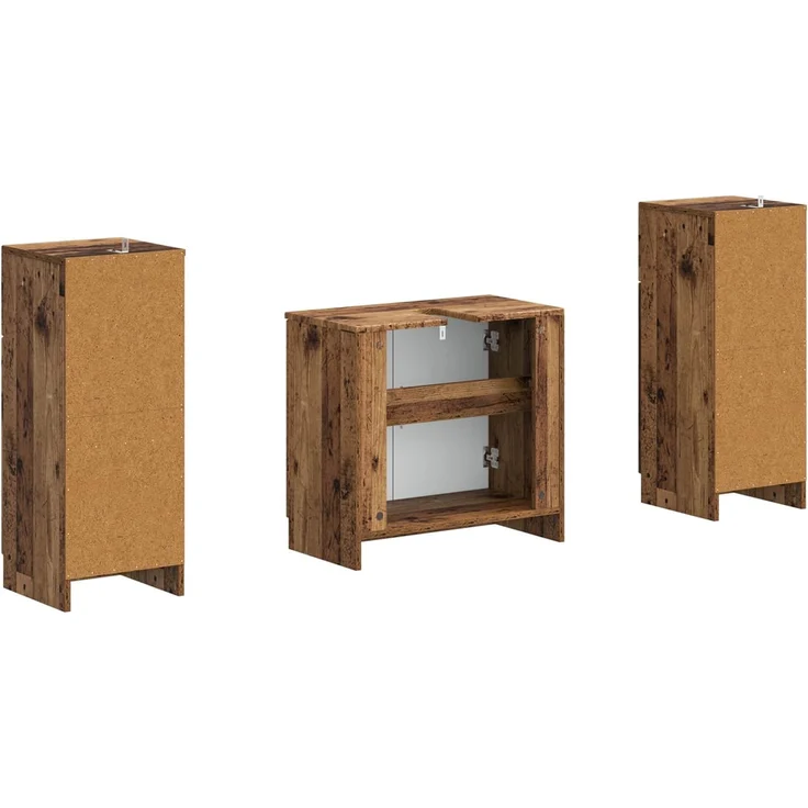 vidaXL 3-teiliges Badezimmer-Schranksystem UTRECHT 3 stk. Altholz 3418060 – Bild 5