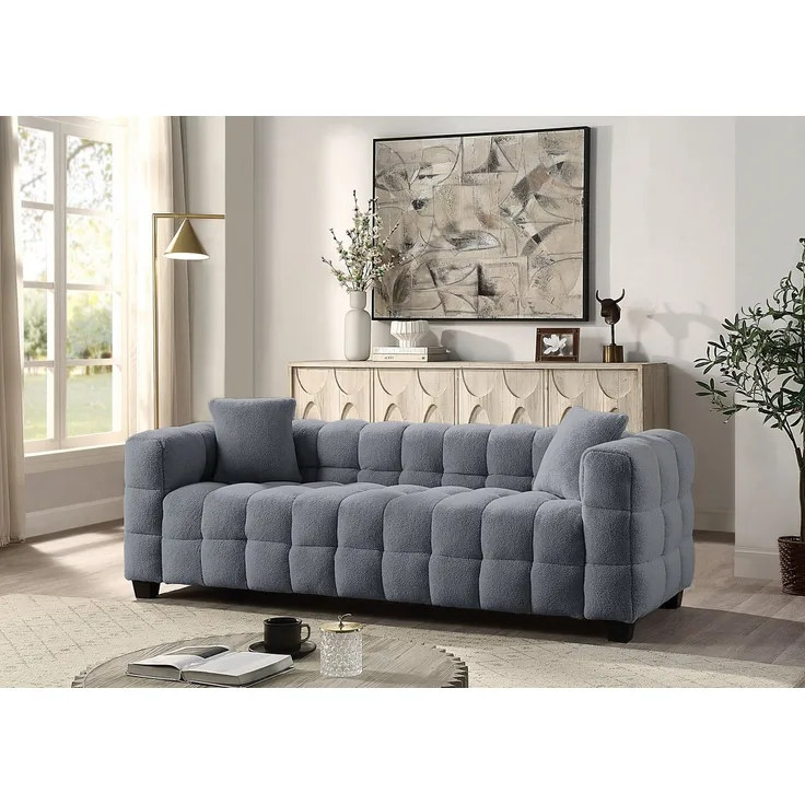 ATLANTIC home collection 3-Sitzer STELLA, inkl. 2 Zierkissen und mit modernem Teddy Stoff