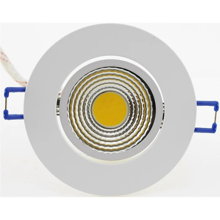 LED-Einbauleuchte "COB-5", 5W, 420lm ALU, 3000K, 95°, Ø85xT47mm, Rahmen weiß – Bild 4