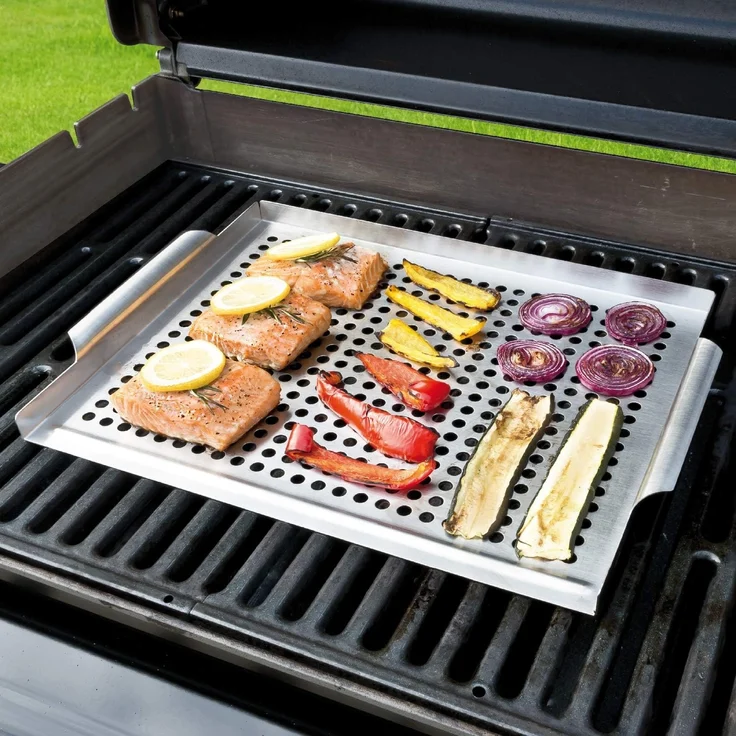 Bremermann Grillplatte, Edelstahl grau, 39,5 x 3 x 29 cm – Bild 3