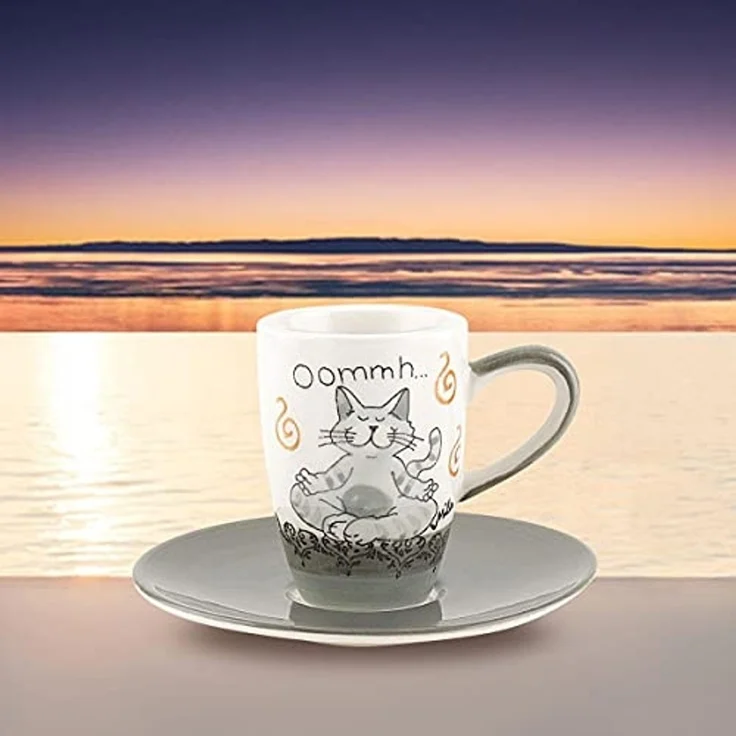 Mila Espressotasse Mila Keramik Espresso-Tasse mit Untere Oommh Katze Pure, Keramik – Bild 4