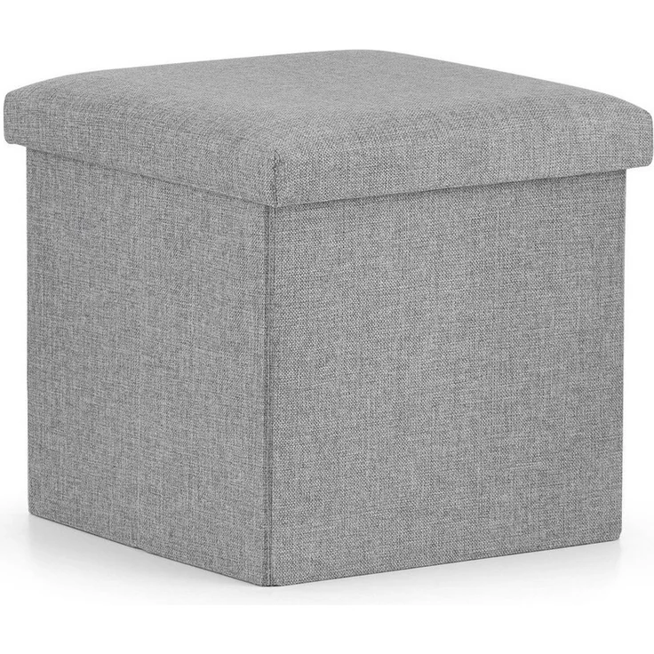 Home Collective Stauraumhocker Klapphocker, 2-in-1-Hocker und Stauraum, 80 kg Sitzlast, Sitzhocker, M – 30 x 30 x 30 cm, 19 l Stauraum, Aufbewahrungsbox, Oxford-Gewebe, grau – Bild 5