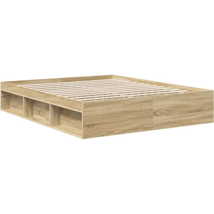 vidaXL Bettrahmen Sonoma 160 x 200 cm Massives Kiefernholz 3411393 – Bild 4