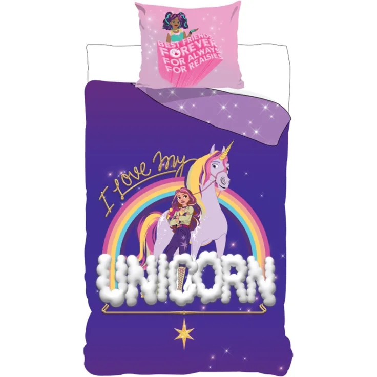 Unicorn Academy Bettwäsche 140 x 200 cm Set mit Kissenbezug 70 x 60 cm