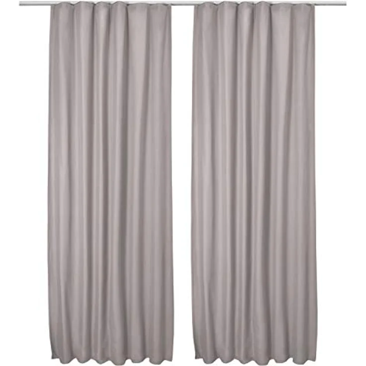 Beautissu Vorhang 2er Set Thermovorhang Gardine Grau Amelie TK, 140x245cm, Vorhang isolierend Kälte- & Hitzeschutz Universalband Verdunkelnd – Bild 3