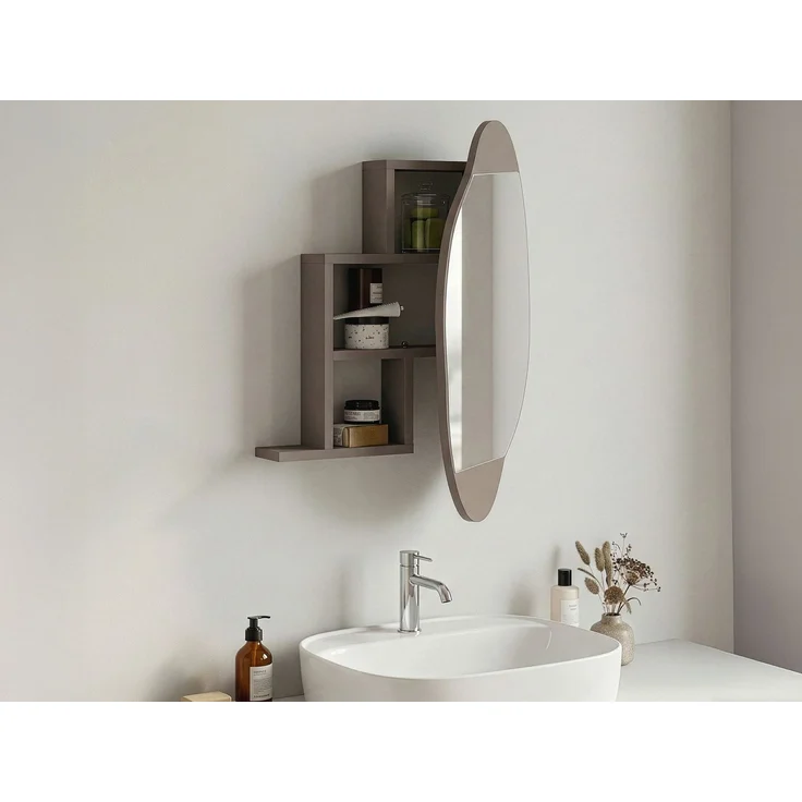 Skye Decor 'Cloud Storage Bathroom Wall Mirror - Light Mocha' Badezimmerschrank, Hell-Mokka, 60 x 75 x 13 cm – Bild 3