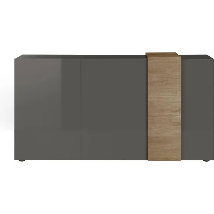 Sideboard II Positano - Dunkelgrau Hochglanz