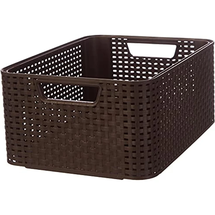 Curver Aufbewahrungskorb, Rattan Style Mehrzweckbehälter Korb 18L – Bild 1
