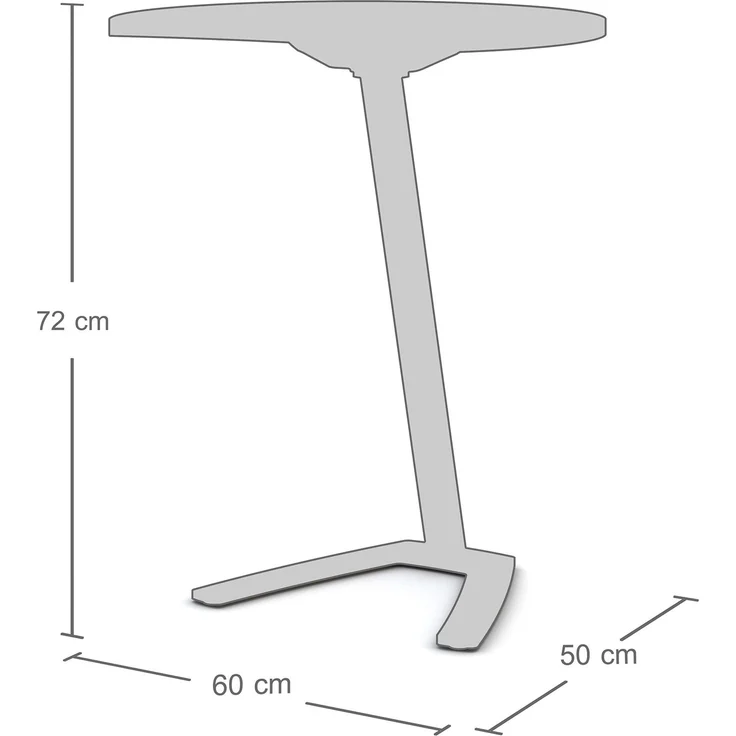 ASSMANN Laptoptisch Pontis Grau 60x50x72cm Metall Holz Melaminoberfläche – Bild 4