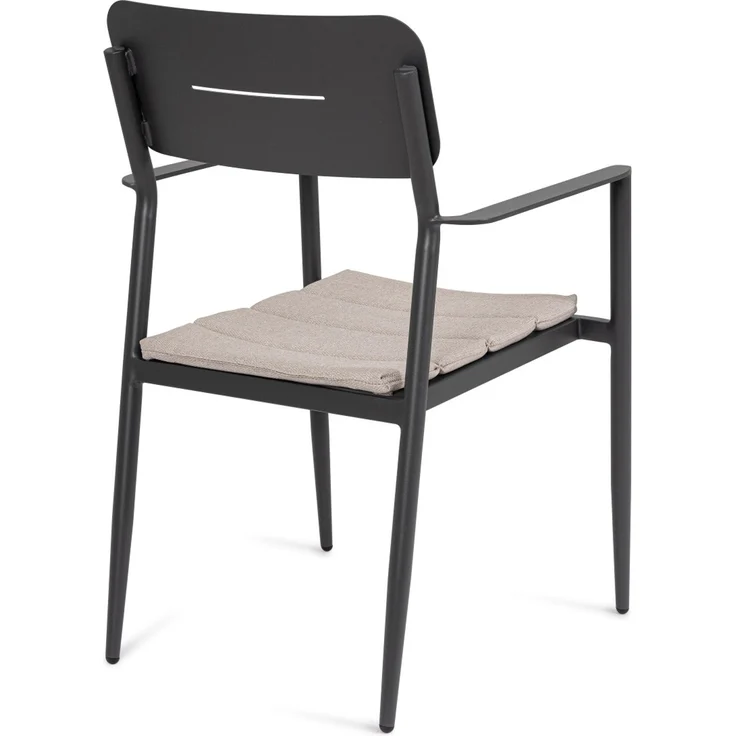 Gartenstuhl Ulbal aus Aluminium, modern stapelbar, anthrazit, inkl. Kissen, wasserabweisend – Bild 4
