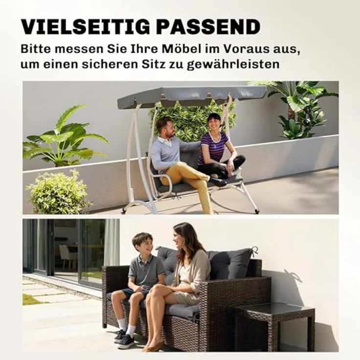 Outsunny Sofakissen Bankauflage für Gartenbank – Bild 9