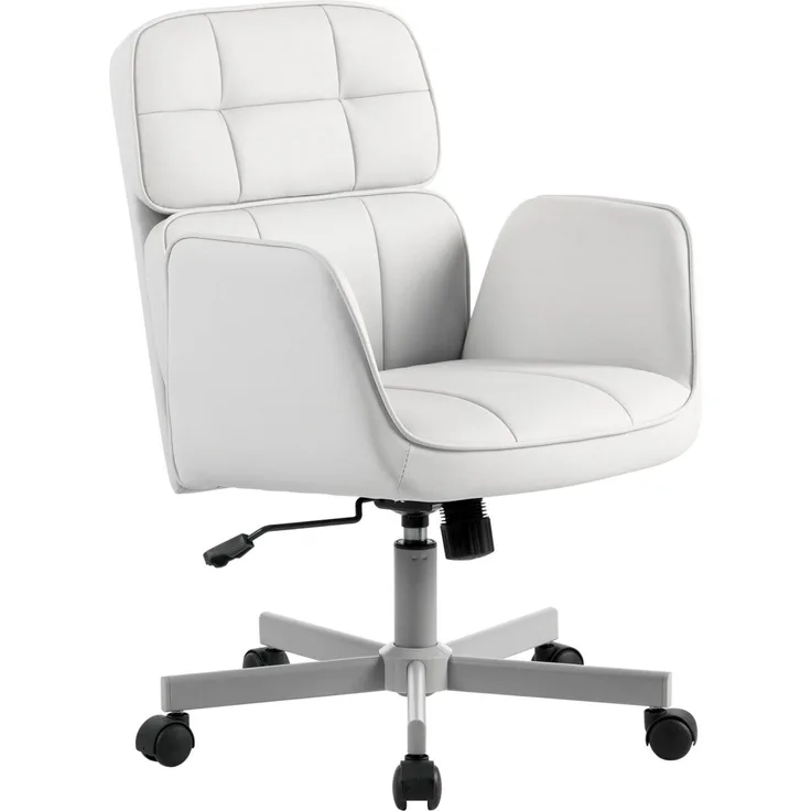 Carryhome 'VIKTORIA' Bürodrehstuhl, Kunstleder creme, 57 x 92.5 x 61 cm, höhenverstellbar, 140 kg belastbar