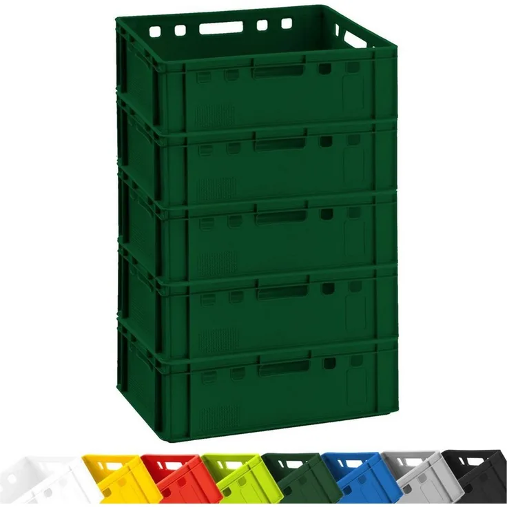 5x Fleischkiste E2 Fleischerkiste Eurobox 60x40x20cm lebensmittelecht, robust, stapelbar | Lagerkisten, Stapelkisten, Metzgerkiste Made in Germany