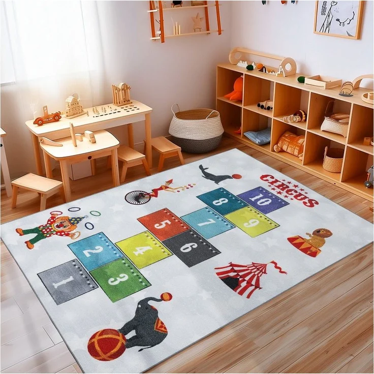 Carpettex Kinderteppich Himmel und Hölle, Rechteckig, Höhe: 7 mm, Teppich Kinderzimmer Himmel und Hölle Rutschfest Waschbar – Bild 4