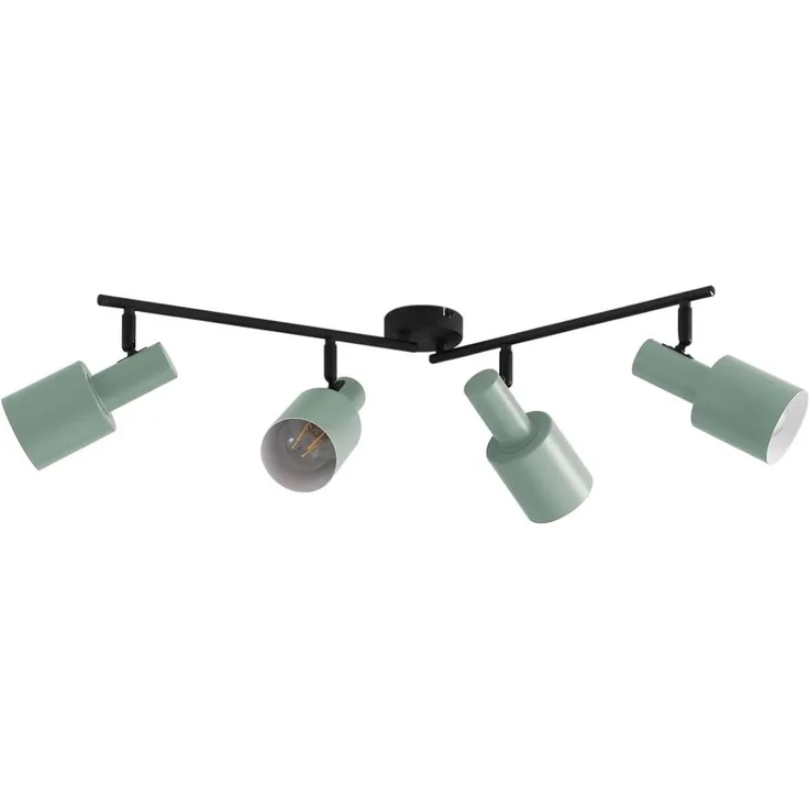 Lindby Deckenstrahler Ovelia, Metall, Schwarz IP20, 4 x 15 W LED