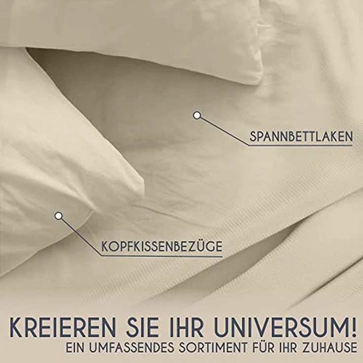 Kissenbezug 80x80 Baumwolle Renforcé (2er-Set) - Anthrazit - Dicht gewebt mit 57 Fäden/cm² - Kissenbezug 80x80 cm - Oeko Tex Zertifiziert - Dreamzie – Bild 8