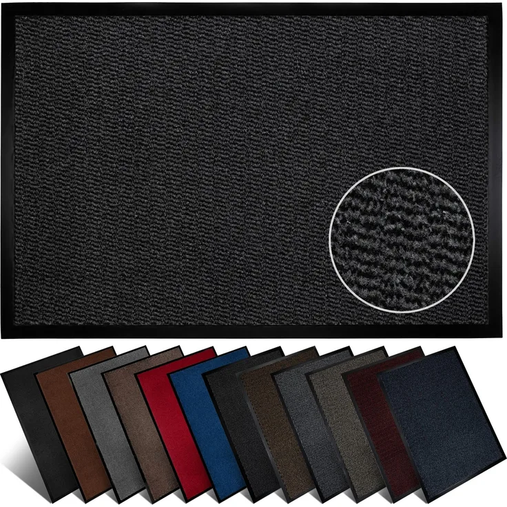 Furni24 Fußmatte - Anthrazit-Schwarz, 60 x 90 cm