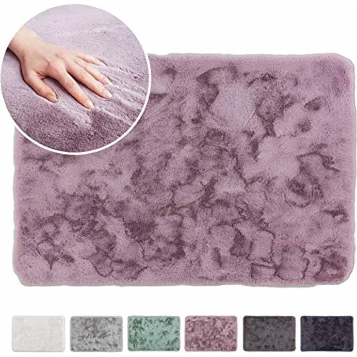 Schöner Wohnen Kollektion Badteppich 'Bali', rose, 67 x 110 cm, pflegeleicht, waschbar bei 30°C, für Fußbodenheizung geeignet, rutschhemmende Unterseite – Bild 3