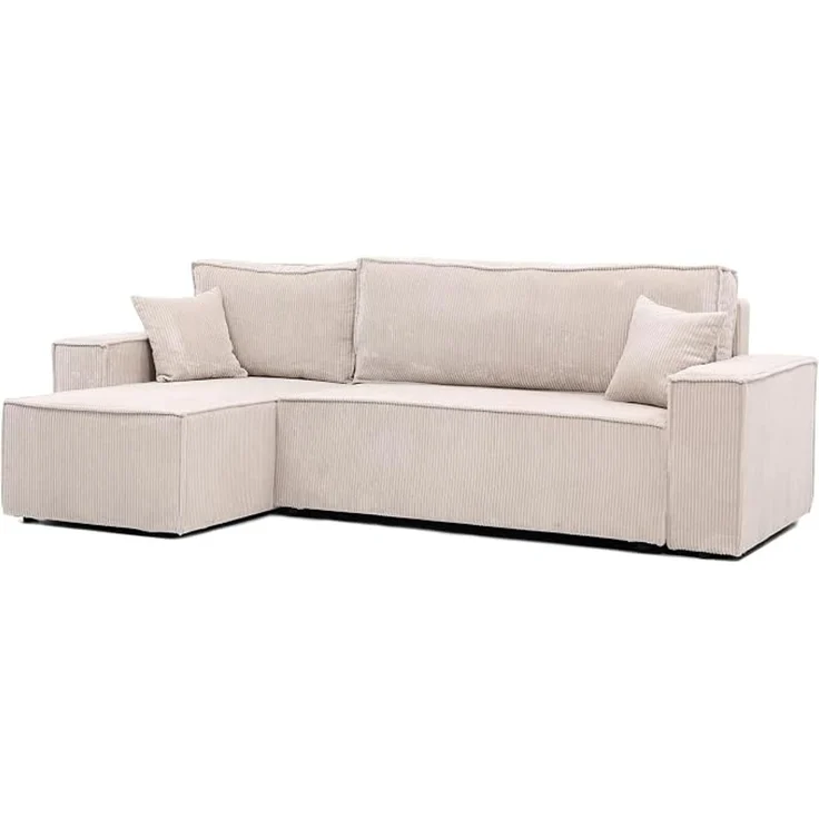 Multifunktionales Ecksofa in Beige – kombiniert Schlaf- und Stauraumfunktion – Bild 1